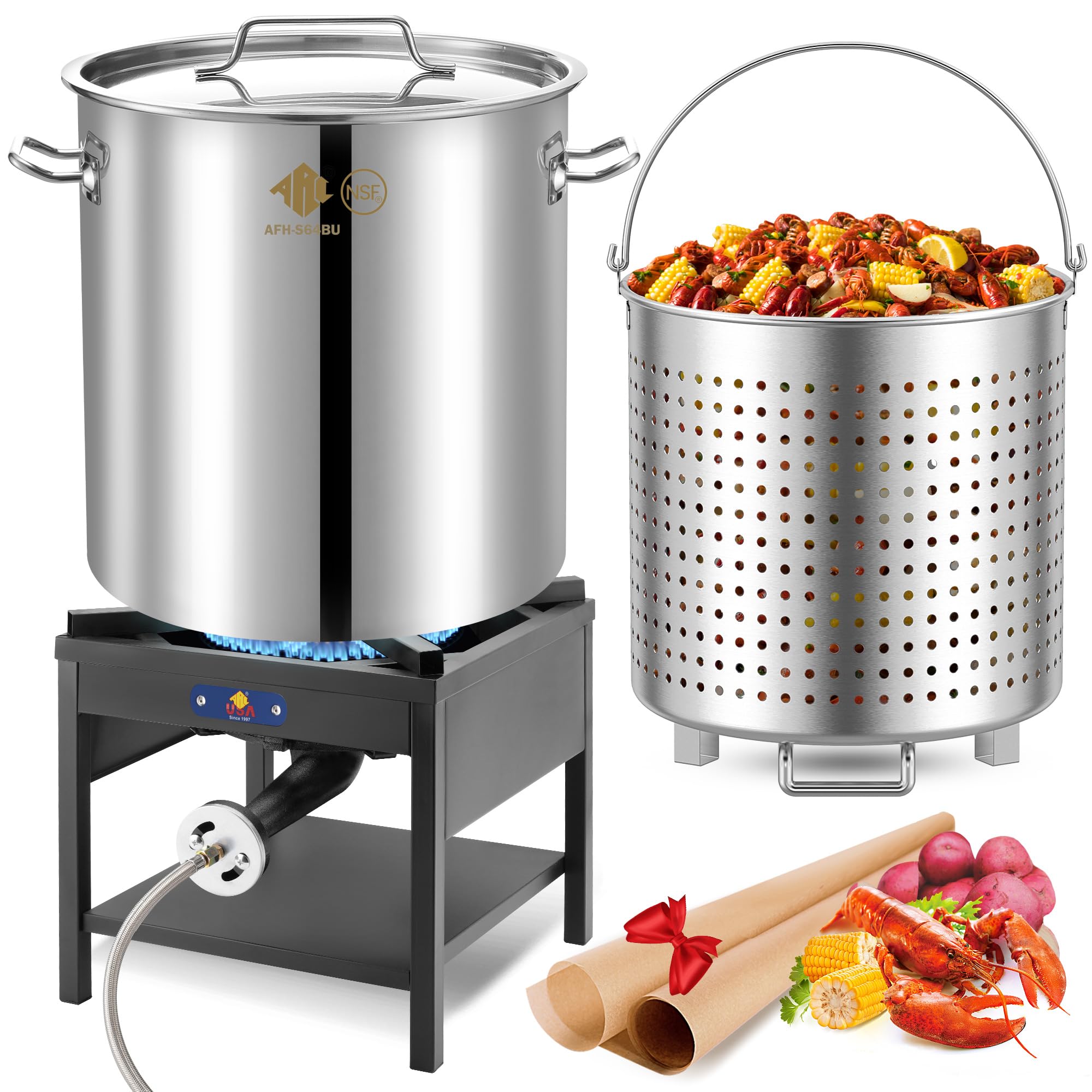 Amazon.com: ARC 64QT Stainless Steel Seafood Boiling Turkey Fryer